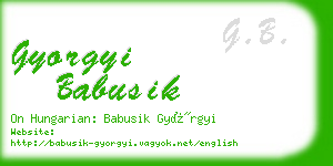 gyorgyi babusik business card